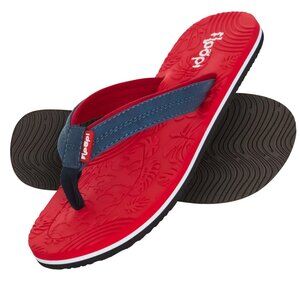 NWT Floopi Women Durable EVA Floral Textured Flip Flops Red Multi 6M